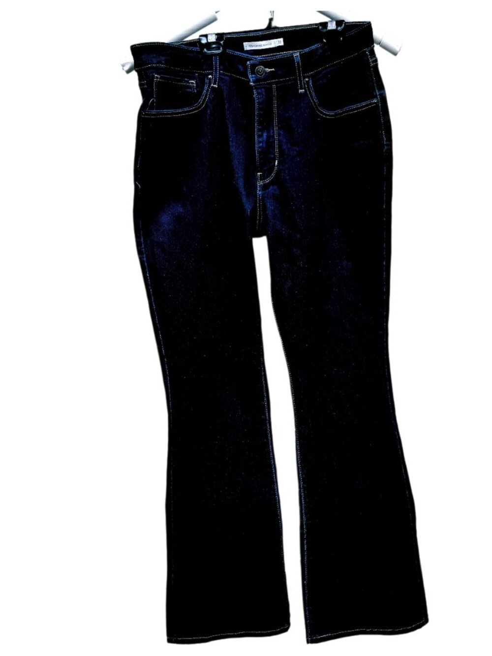 Levi's Size 33 Large Dark Blue Jeans Bootcut Flare Pockets Y2k Boho Western 16